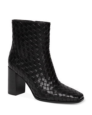 Shop Paige Women's Frances Woven High Heel Ankle Boots In Black