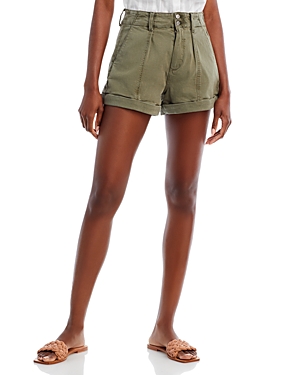 Shop Paige Brooklyn Cuffed Shorts In Vintage Ivy Green