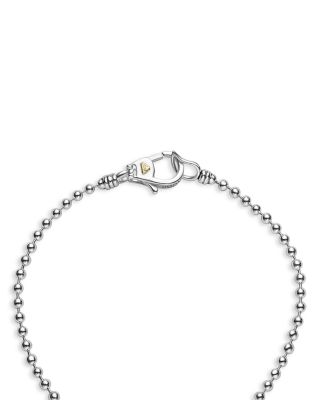 LAGOS 18K Yellow Gold & Sterling Silver Caviar Lux-Clip Diamond Bead Link Bracelet - Exclusive