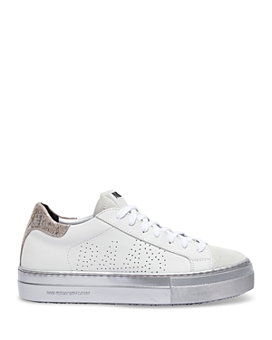 Shop P448 Women's Thea Lace Up Low Top Sneakers In White/pearl