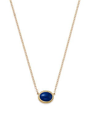 Bloomingdale's Blue Lapis Pendant Necklace In 14k Yellow Gold, 18-19 In Blue/gold