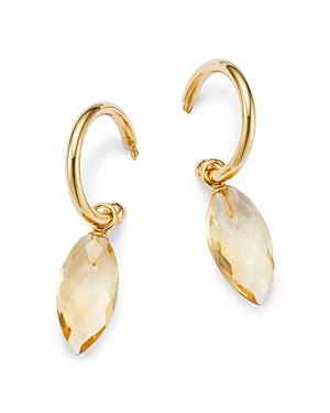 Bloomingdale's Citrine Dangle Hoop Drop Earrings In 14k Yellow Gold In Orange/gold
