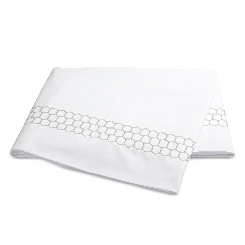 Matouk Liana Flat Sheet, King In Silver