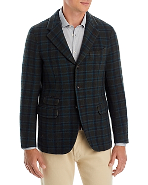 massimo alba wool tweed plaid regular fit blazer