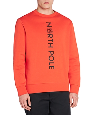 Moncler Long Sleeve Graphic Sweatshirt In Orange