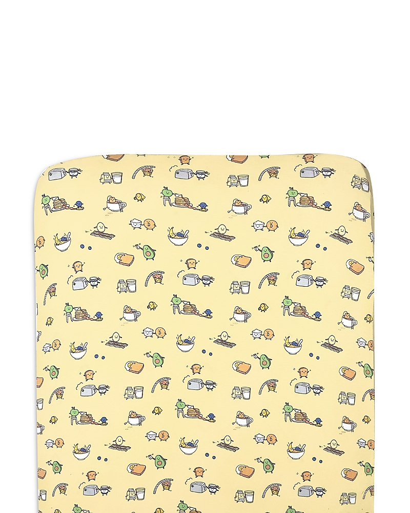 Bellabu Bear Unisex Printed Crib Sheet In Yellow