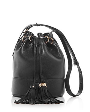 See By Chloé See By Chloe Vicki Leather Bucket Bag In Black