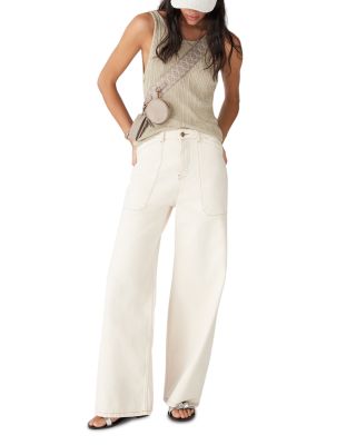 Mallou Wide Leg Jeans in Off White