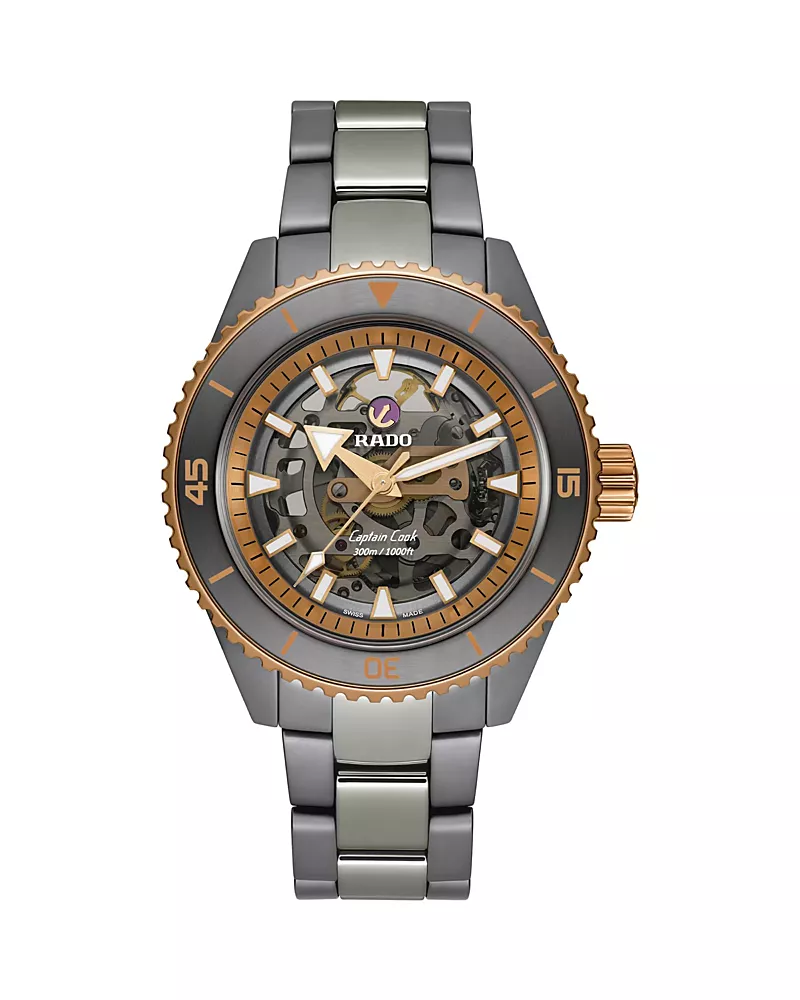 Rado Captain Cook High-Tech Ceramic Skeleton Watch, 43mm