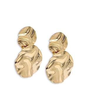 By Adina Eden Hammered Chunky Disc Drop Earrings in Gold Filled