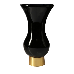Shop Classic Touch S Shaped Glass Vase With Gold Base In Black