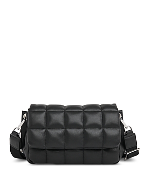 Whistles Ellis Quilted Leather Mini Crossbody Bag In Black