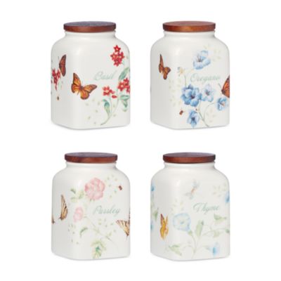 Lenox Butterfly Meadow Cooking Spice Jars, Set of 4