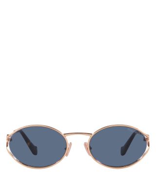 Metal Oval Sunglasses, 54mm