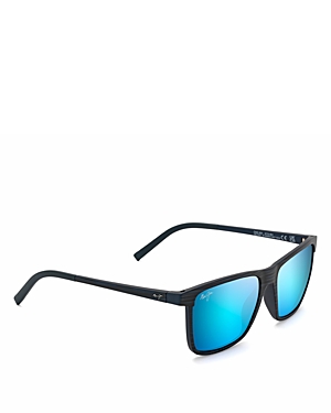 Maui Jim One Way Rectangular Polarized Sunglasses, 55mm In Blue/blue Polarized Gradient