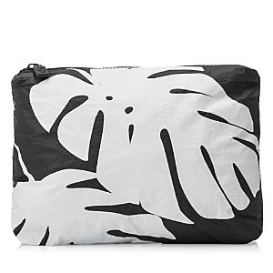 Aloha Collection Small Monstera Pouch In White Black