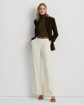 Pleated High Rise Wide Leg Pants