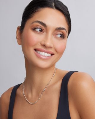 Sterling Silver Caviar Icon Necklace, 16&amp;quot;