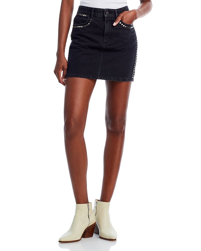 All saints black denim skirt hotsell