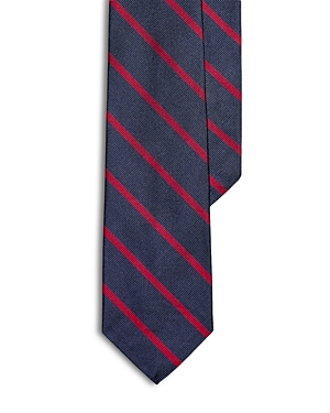 Polo Ralph Lauren Diagonal-stripe Silk Tie In Navy/red