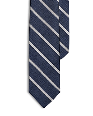 Polo Ralph Lauren Ralph Lauren Purple Label Super Repp Stripe Silk Tie In Navy/white