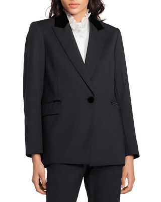 Sandro Tailored Jacket In Deep Blue