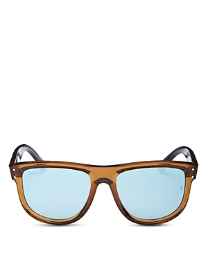 Shop Ray Ban Ray-ban Boyfriend Reverse Sunglasses, 56mm In Brown/blue Mirrored Solid