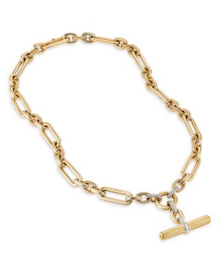 Lexington Chain Necklace in 18K Yellow Gold with Diamonds, 18"