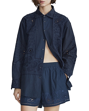 Rag & Bone Vivian Embroidered Button-front Shirt In Salpaisley
