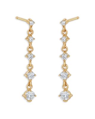 Zoe Chicco 14K Yellow Gold Prong Diamonds Diamond Graduated Drop Earrings