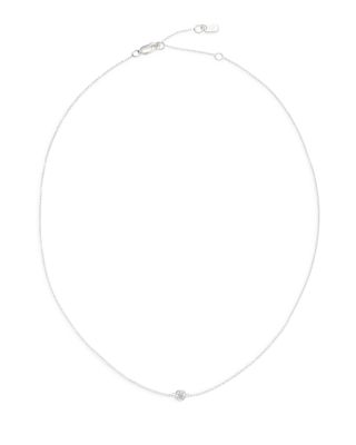 Sterling Silver & Bezel Set Cubic Zirconia Pendant Necklace, 15"-18"