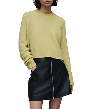 Allsaints Wick Wool Blend Crop Sweater In Pistachio