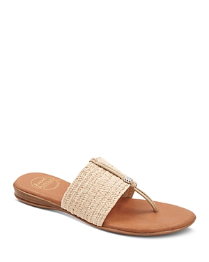 Shop Andre Assous Women's Nice Woven Slip On Thong Sandals In Natural