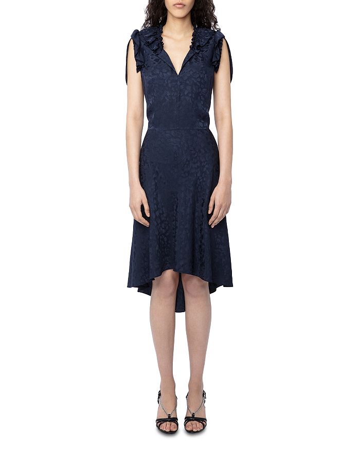 Roberty Jacquard Leopard Print Silk Dress