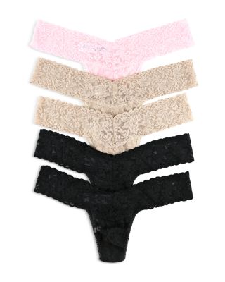 Signature Lace Low Rise Thongs, Set of 5