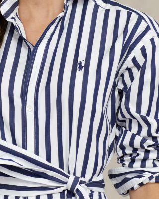 【送関込】POLO RALPH LAUREN☆Belted striped shirtdress Belted Striped Linen Shirtdress