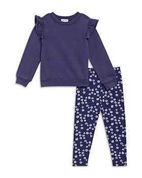Splendid - Girls' Midnight Ruffle Sweatshirt & Floral Leggings Set - Little Kid