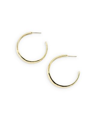 18K Yellow Gold Classico Hammered Medium Hoop Earrings