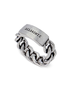 Shop Allsaints Curb Chain Band Ring In Sterling Silver