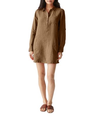Michael Stars Eleanor Linen Shirt Dress In Dolma | ModeSens