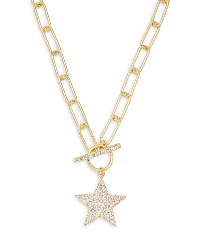 AQUA Embellished Star Pendant Paperclip Chain Necklace, 16 - 100%  Exclusive