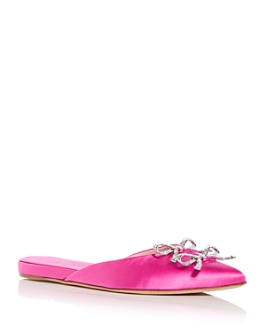 Giambattista Valli 5mm Satin Flat Mules In Pink