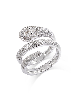 Bloomingdale's Pave Diamond Bypass Ring In 14k White Gold, 1.0 Ct. T.w.