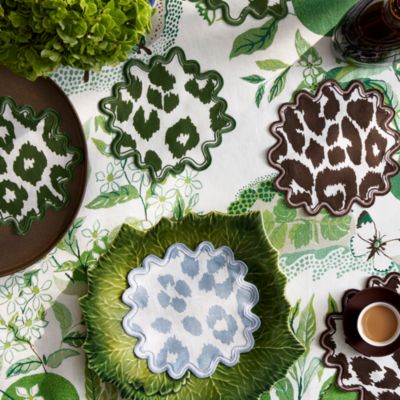 Iconic Leopard 6" Round Cocktail Napkins, Set of 4