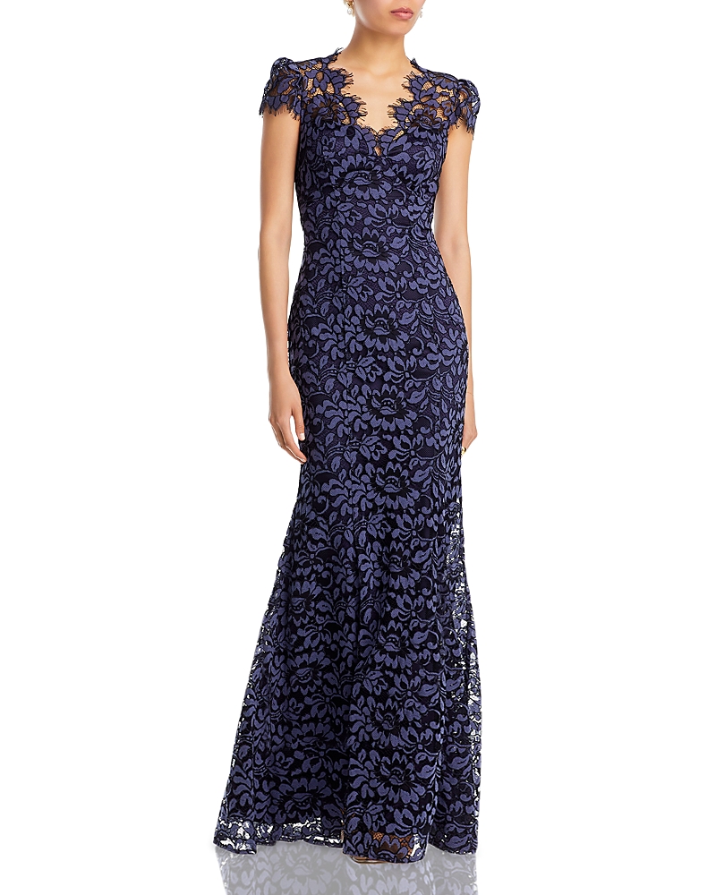ELIZA J SCALLOPED-EDGE LACE GOWN EJ0M2212