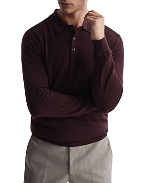 Shop Reiss Trafford Merino Long Sleeve Pullover Sweater In Bordeaux