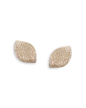 Pasquale Bruni 18k Rose Gold Aleluia Champagne Diamond Pave Leaf Statement Earrings