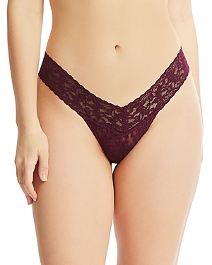 Shop Hanky Panky Signature Lace Low Rise Thongs In Dried Cherry