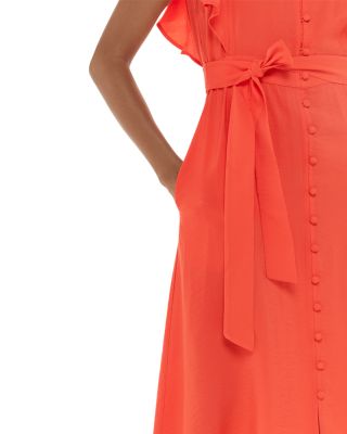 Sophie Belted Flutter Sleeve Midi Dress
