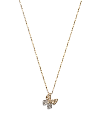 Bloomingdale's Diamond Butterfly Pendant Necklace in 14K White & Yellow Gold, 0.33 ct. t.w.